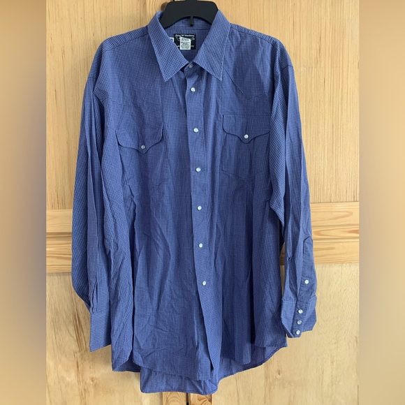 Made in USA Flying R Ranchwear Western Snap Front Shirt Sz 18/35 - Picture 1 of 3